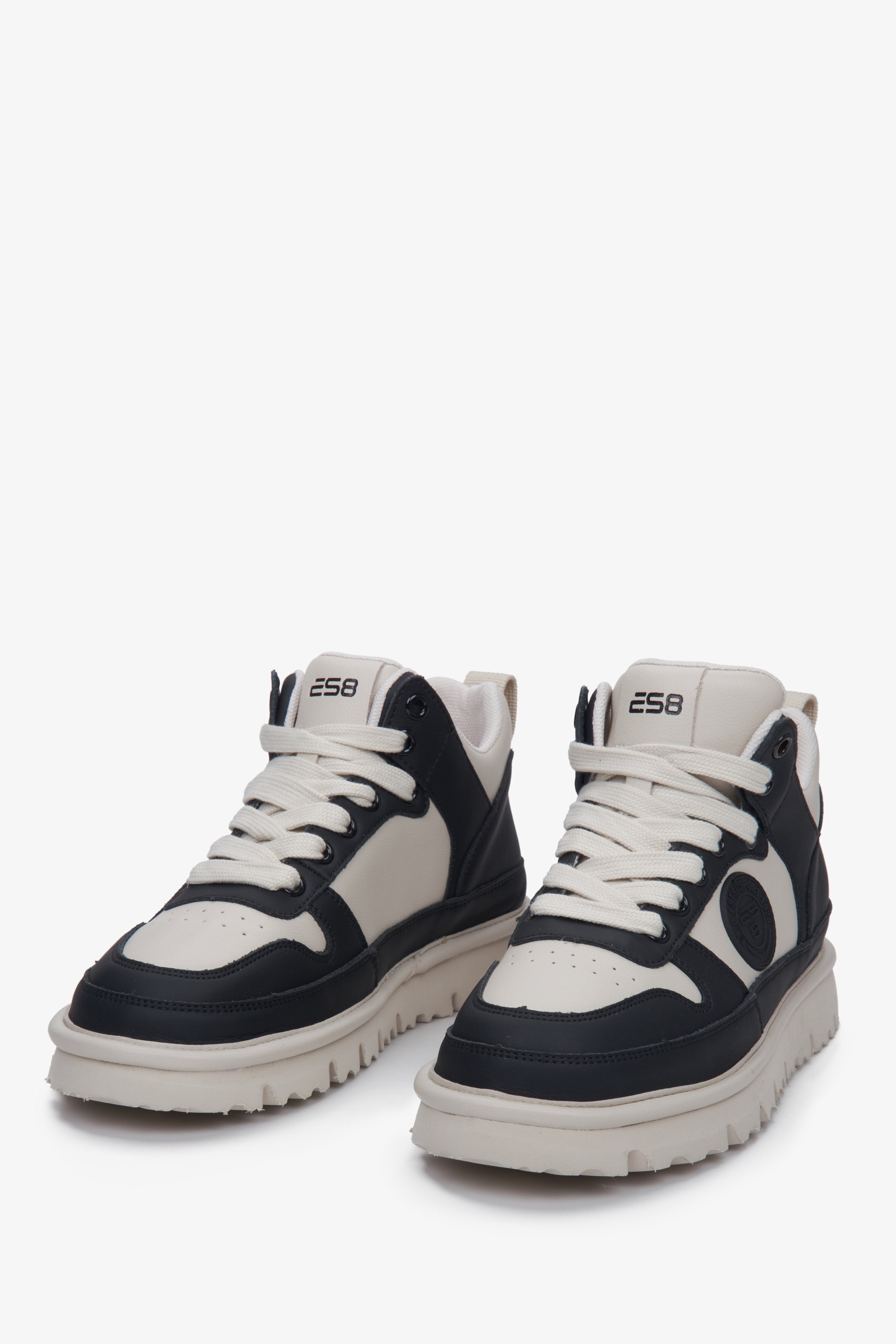 Women's sneakers in black and beige by ES8.