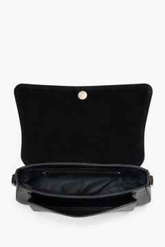 Black leather women's crossbody bag – compact and elegant.