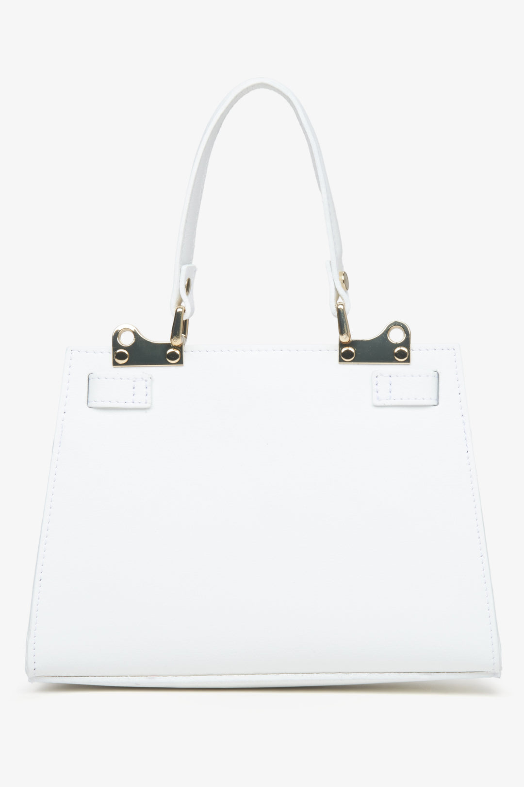 Italian satchel-style handbag made of high-quality genuine leather in white  by Estro.