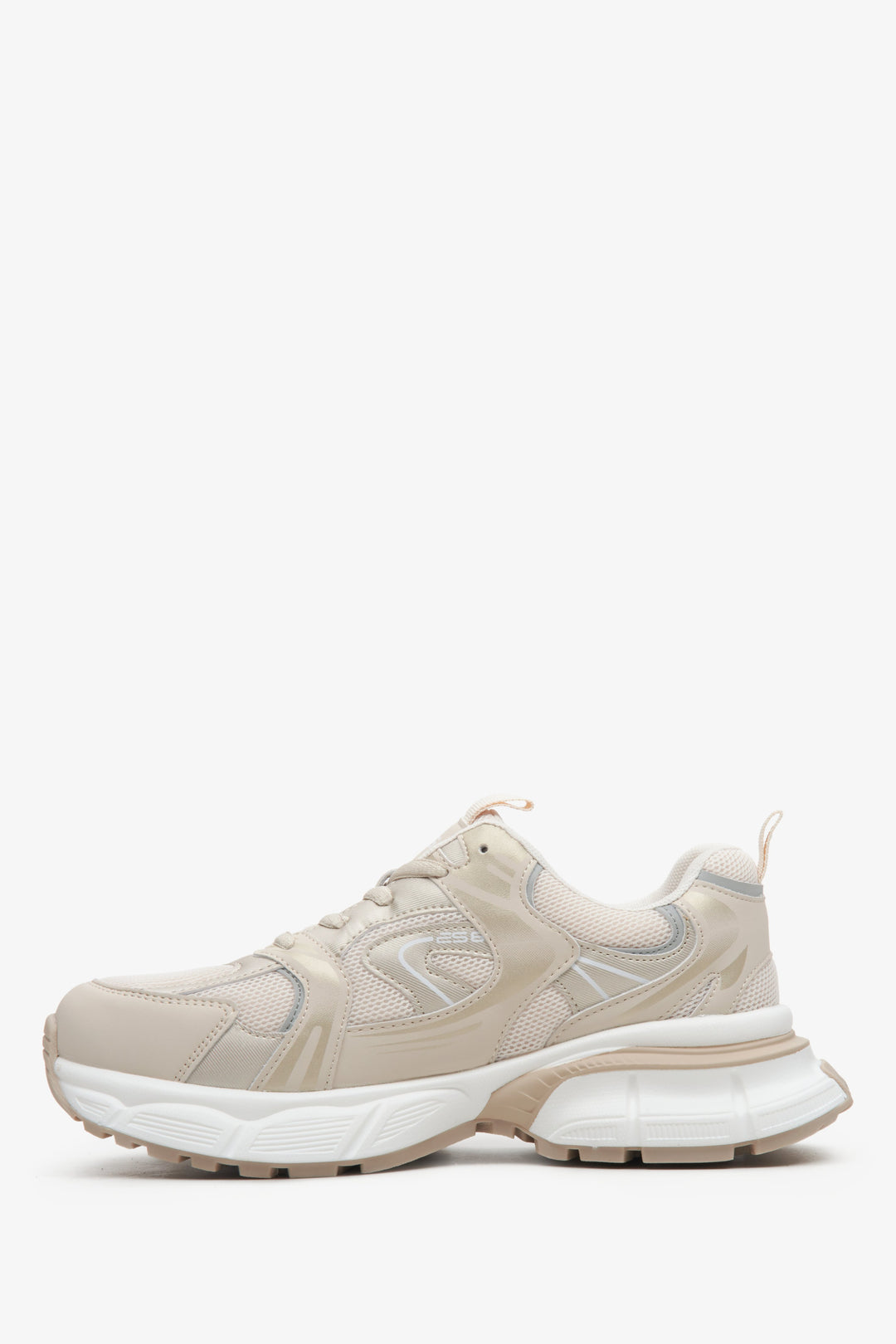 Women's beige and white athletic sneakers ES 8 - shoe profile.