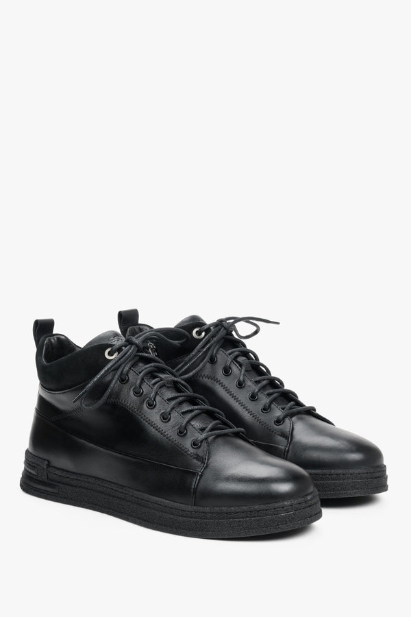 Winter high-top men's sneakers in black by Estro