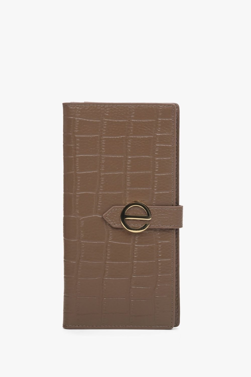 Women's Continental Brown Wallet made of Genuine Leather with Gold Details Estro ER00113916.