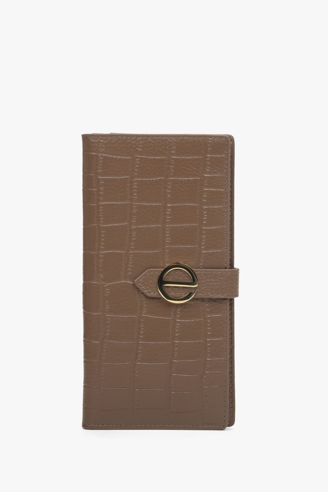 Women's Continental Brown Wallet made of Genuine Leather with Gold Details Estro ER00113916.