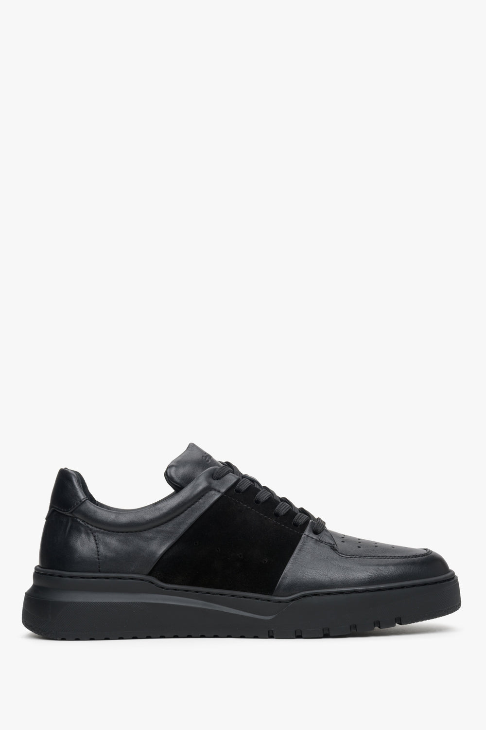 Men's Black Low Top Sneakers made of Mixed Materials Estro ER00113796.