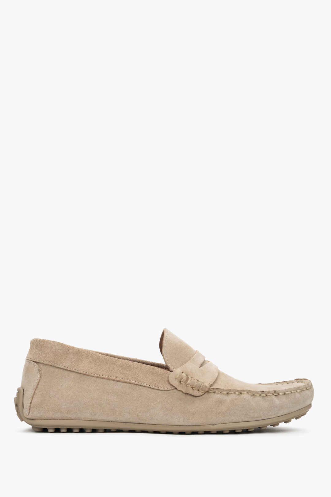 Men's Beige Loafers made of Genuine Velour Estro ER00117603.