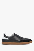 Men's Black Sneakers made of Genuine Leather & Velour Estro ER00117613.