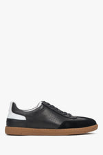 Men's Black Sneakers made of Genuine Leather & Velour Estro ER00117613.