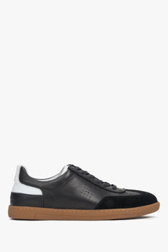 Men's Black Sneakers made of Genuine Leather & Velour Estro ER00117613.