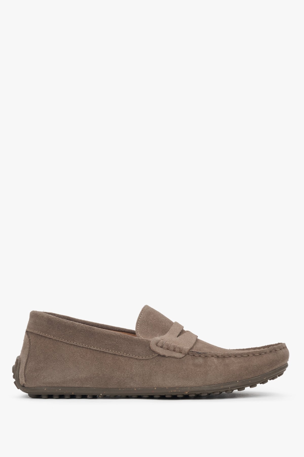 Men's Brown Loafers made of Genuine Velour Estro ER00117604.