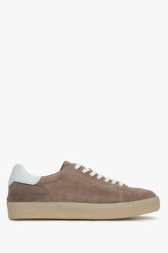 Men's Brown Sneakers made of Genuine Velour Estro ER00117597.