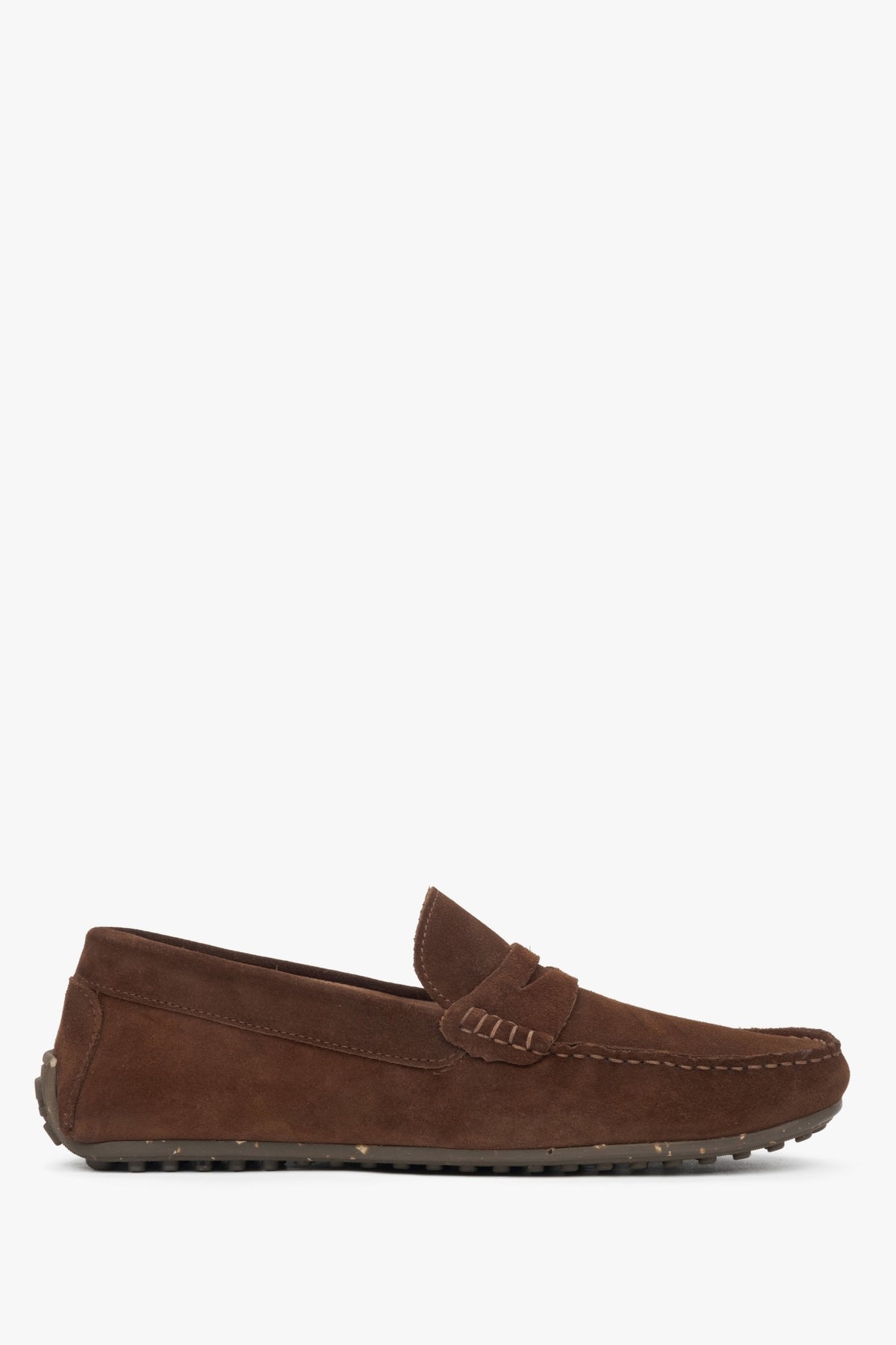 Men's Dark Brown Loafers made of Genuine Velour Estro ER00117605.