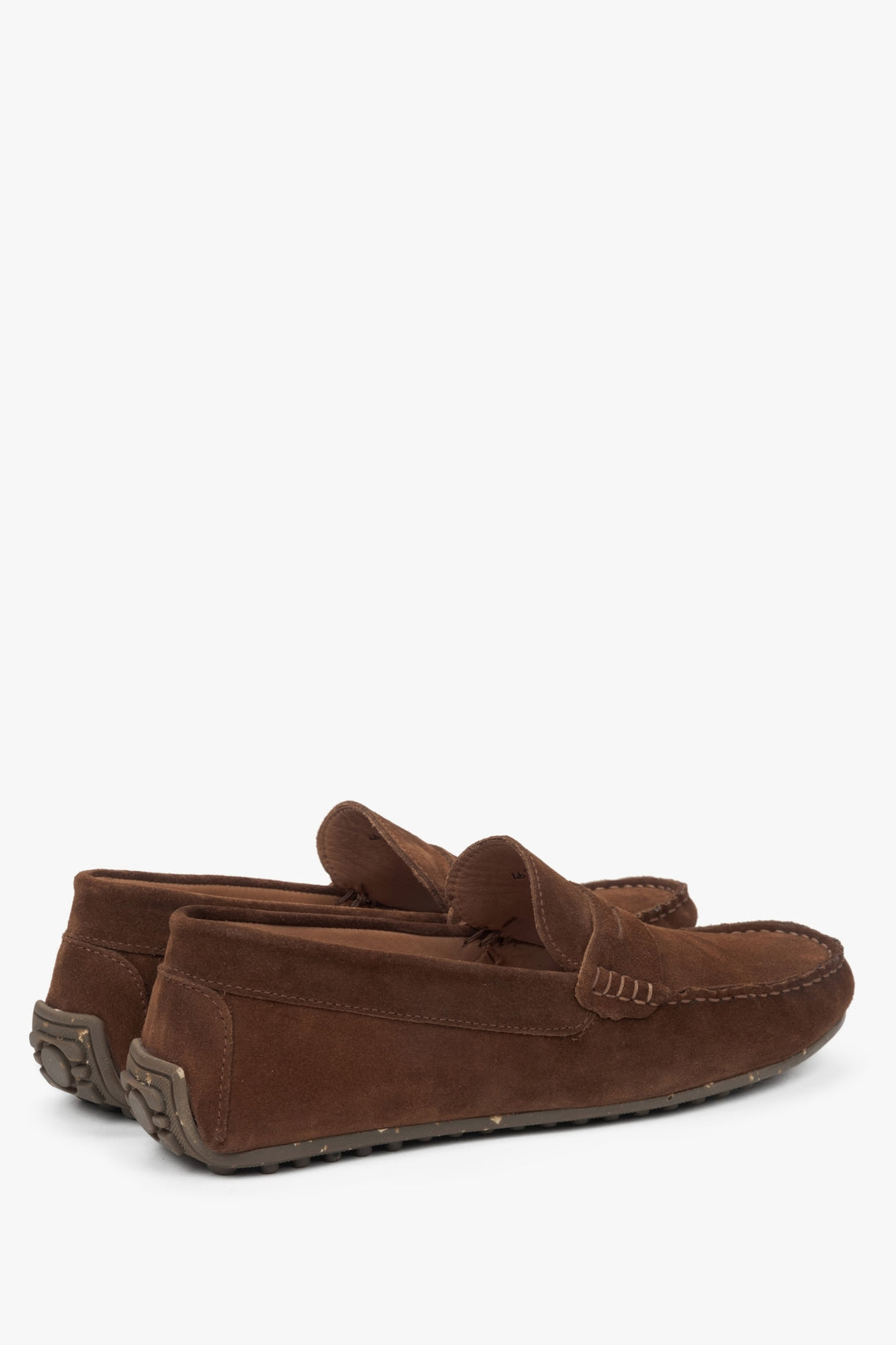 Men’s Estro loafers made of natural dark brown velour.