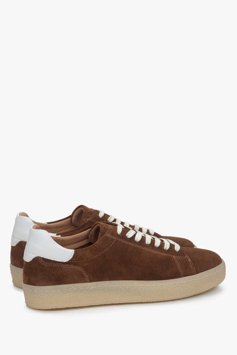 Dark brown velour men's sneakers by Estro.
