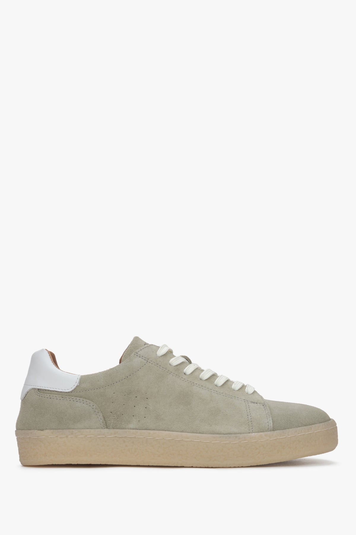 Men's Light Green Sneakers made of Genuine Velour Estro ER00117598.