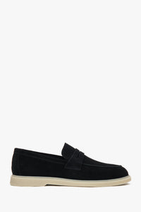 Men's Black Loafers made of Italian Genuine Velour Estro ER00117291.