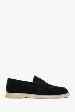 Men's Black Loafers made of Italian Genuine Velour Estro ER00117291.