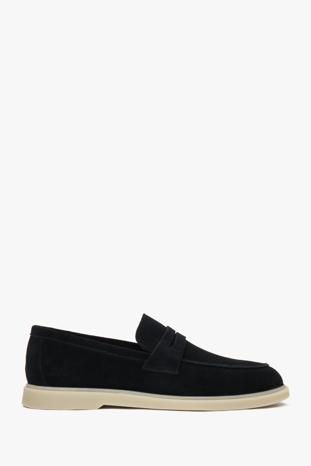 Men's Black Loafers made of Italian Genuine Velour Estro ER00117291.