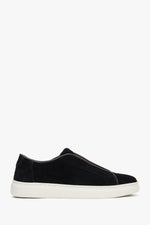 Men's Black Low-Top Sneakers made of Italian Genuine Velour Estro ER00117126.