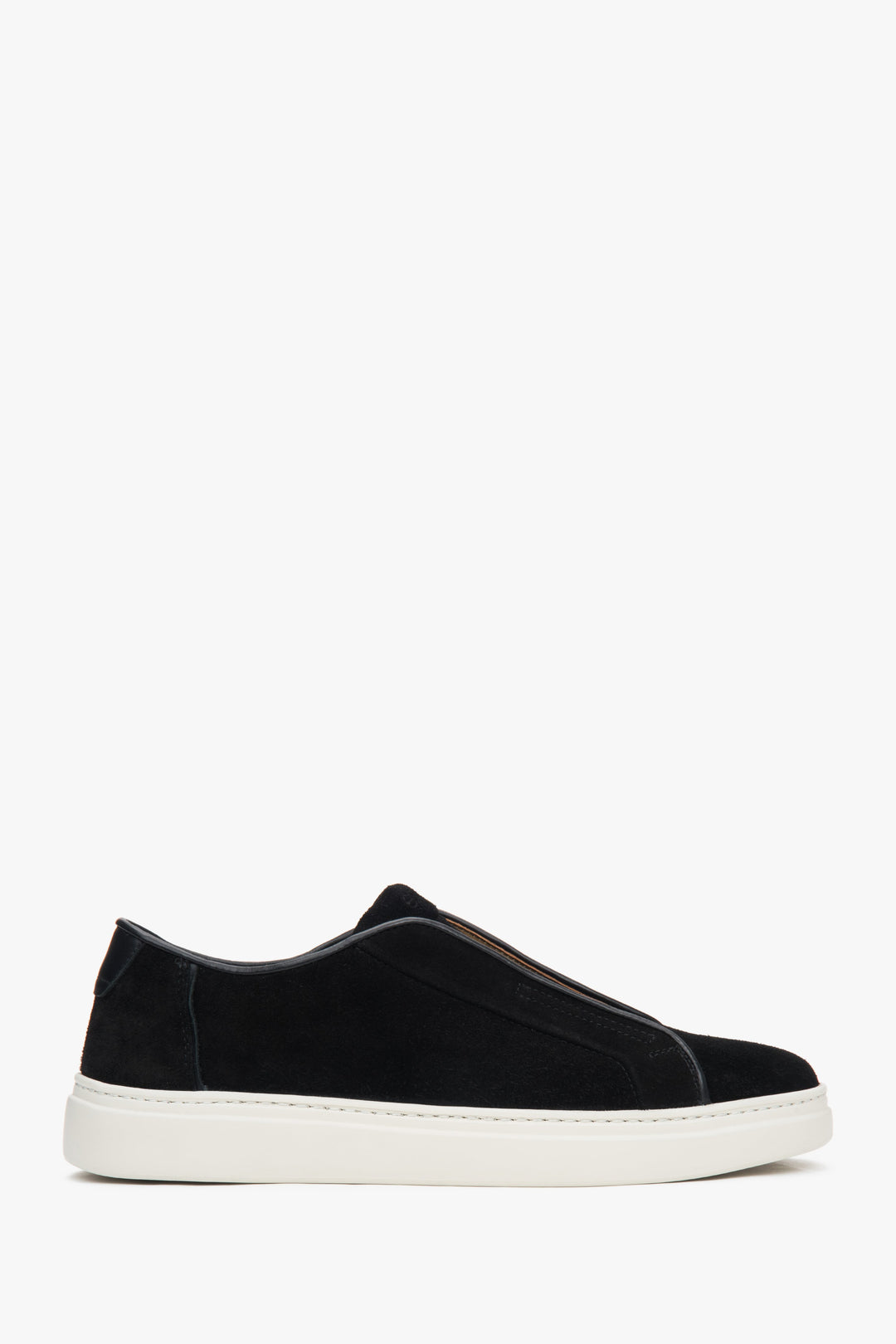 Men's Black Low-Top Sneakers made of Italian Genuine Velour Estro ER00117126.