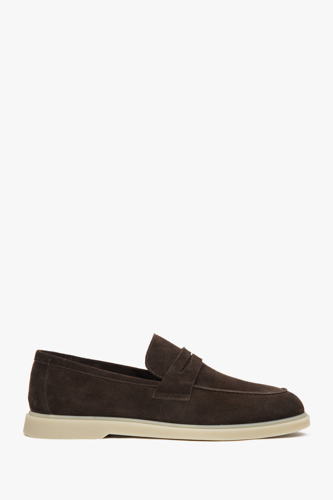 Men's Dark Brown Loafers made of Italian Genuine Velour Estro ER00117294.