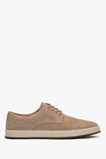 Men's Beige Genuine Nubuck Perforated Derbies Estro ER00119438.