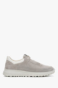 Men's Beige Sneakers in Premium Italian Genuine Velour Estro ER00119348.