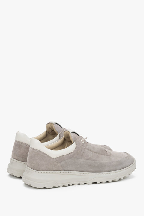 Men’s casual beige sneakers Estro made from premium Italian velour.
