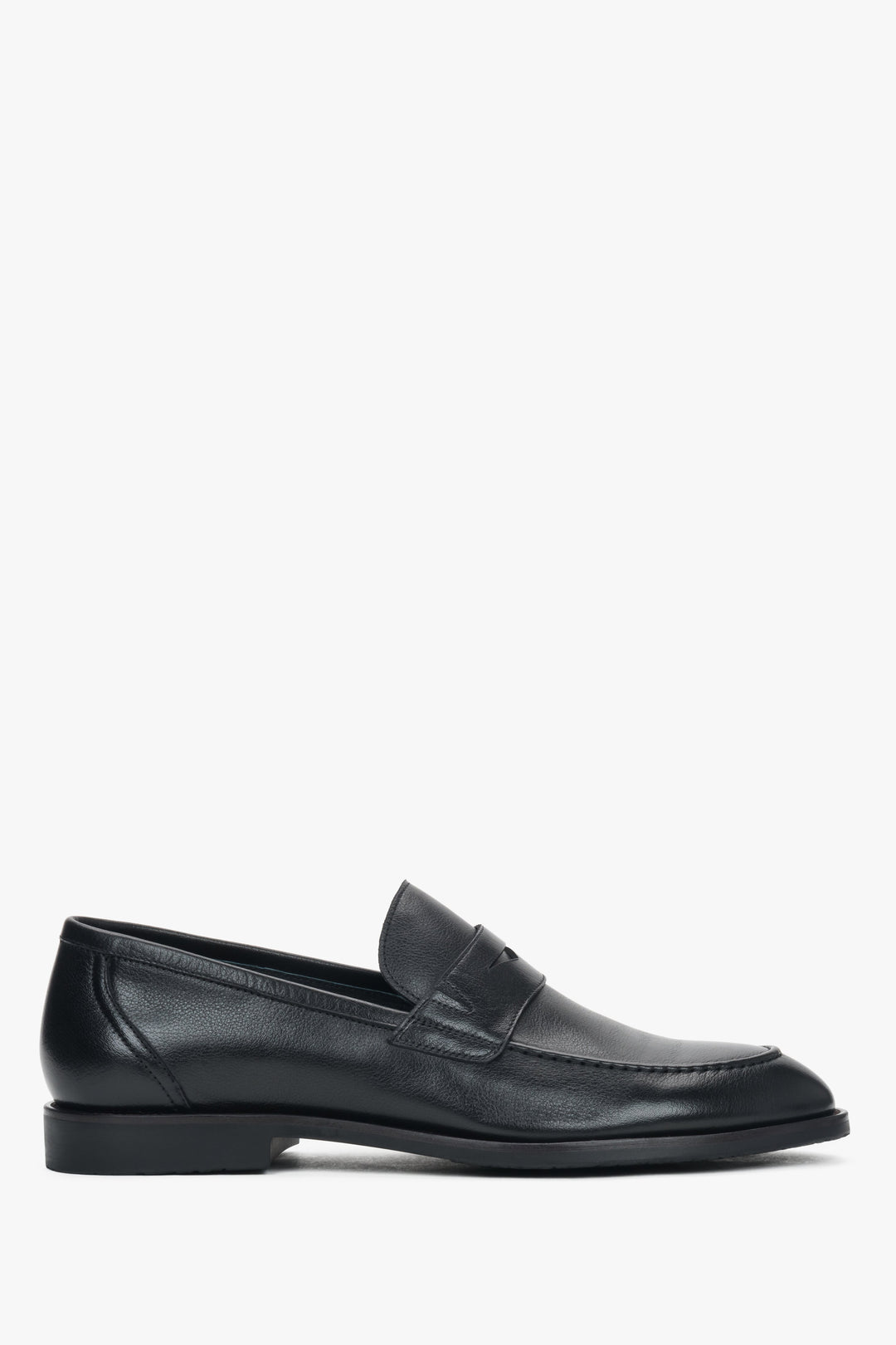 Men's Black Classic Loafers in Genuine Leather Estro ER00116988.