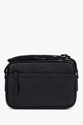 Men's Black Crossbody Bag made of Pebbled Genuine Leather Estro ER00120411.