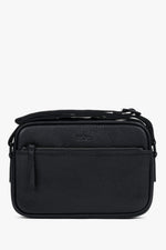 Men's Black Crossbody Bag made of Pebbled Genuine Leather Estro ER00120411.