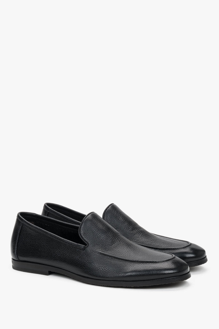 Men's Black Formal Loafers in Genuine Leather Estro ER00119405.