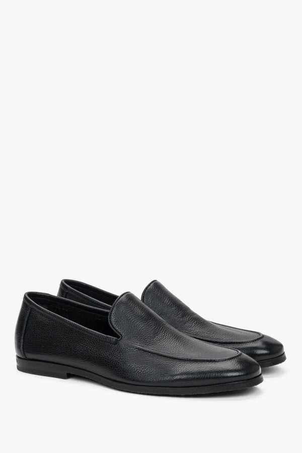 Men's Black Formal Loafers in Genuine Leather Estro ER00119405.