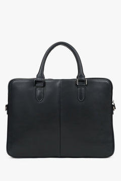 Men's black genuine leather business briefcase Estro.