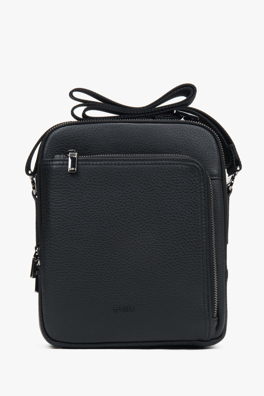 Men’s Black Genuine Leather  Shoulder Sling Bag Estro ER00117332.