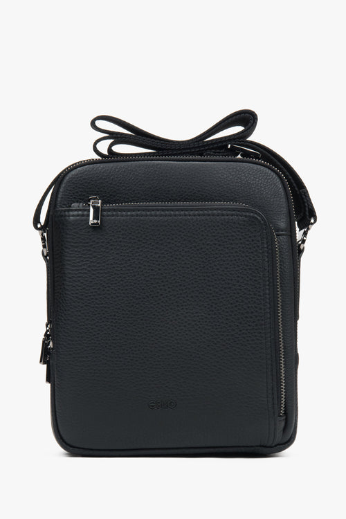 Men’s Black Genuine Leather  Shoulder Sling Bag Estro ER00117332.