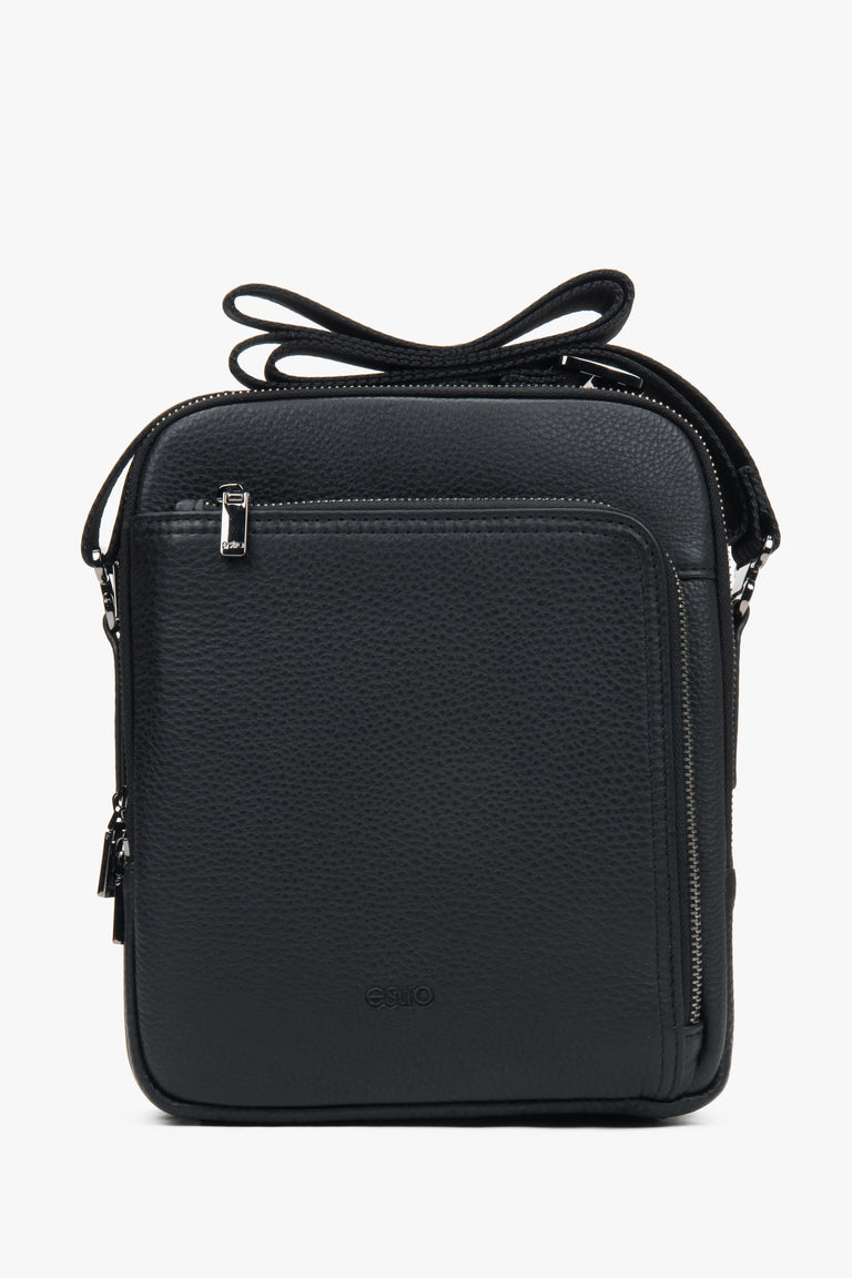 Men’s Black Genuine Leather  Shoulder Sling Bag Estro ER00117332.