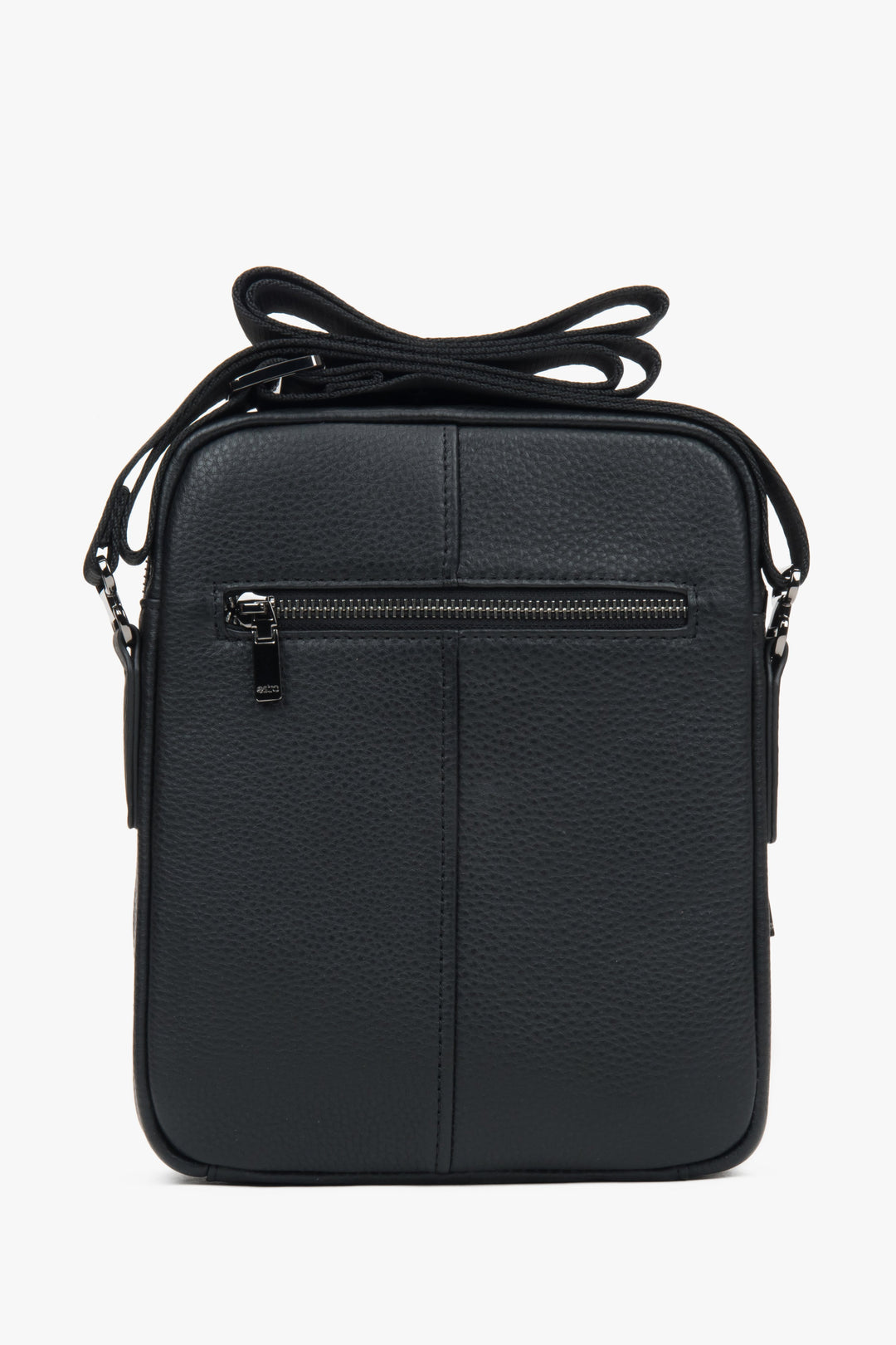Men’s black genuine leather crossbody sling bag Estro.