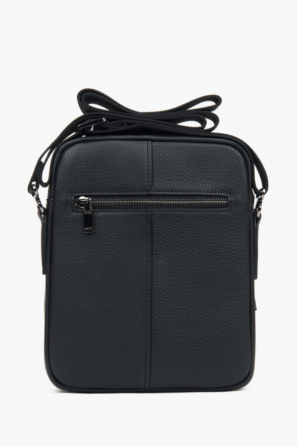 Men’s black genuine leather crossbody sling bag Estro.