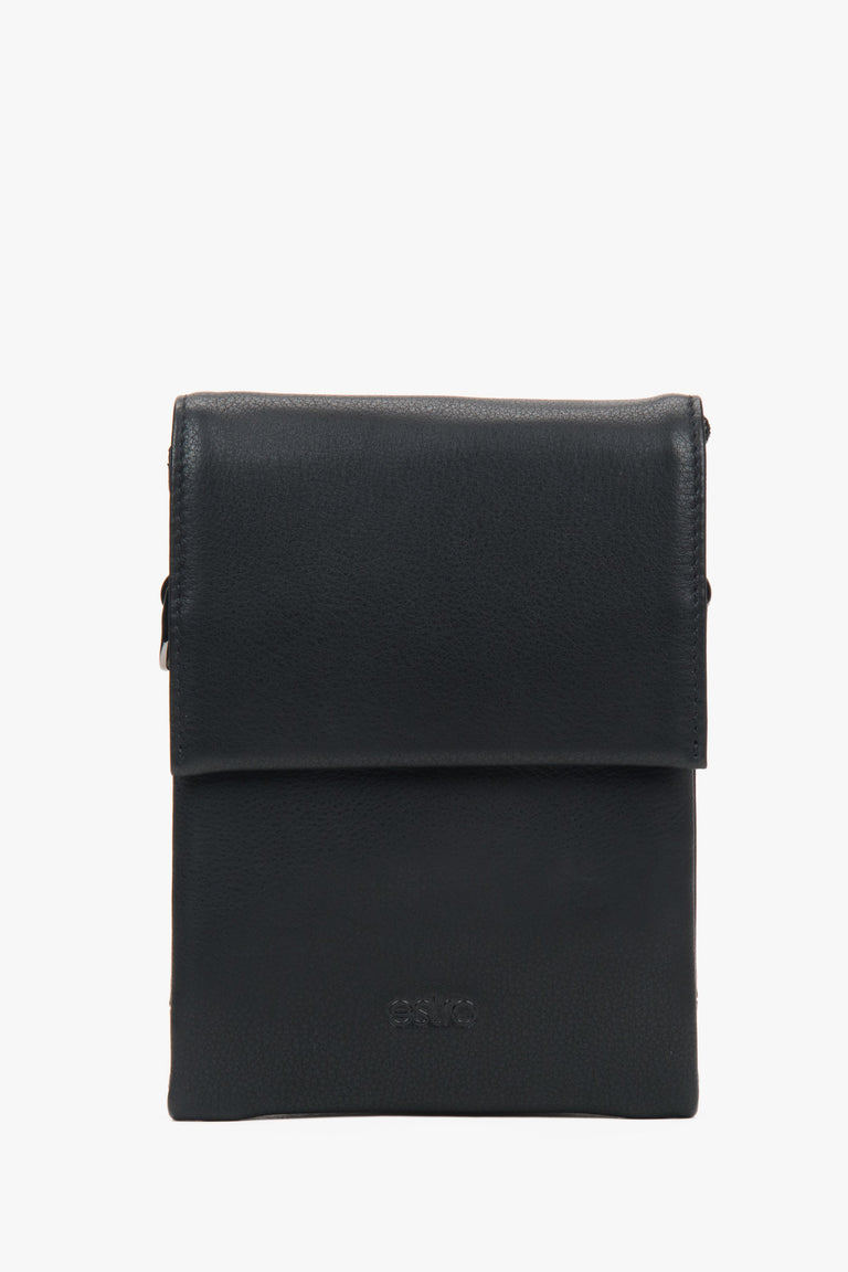 Men's Black Genuine Leather Tablet Bag Estro ER00117333.