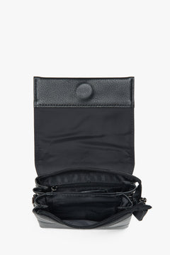 Tablet bag, black, genuine leather, Estro.