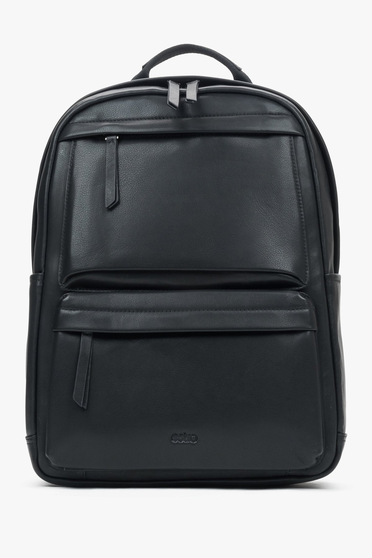 Men’s Black Genuine Leather Urban Backpack Estro ER00117317.