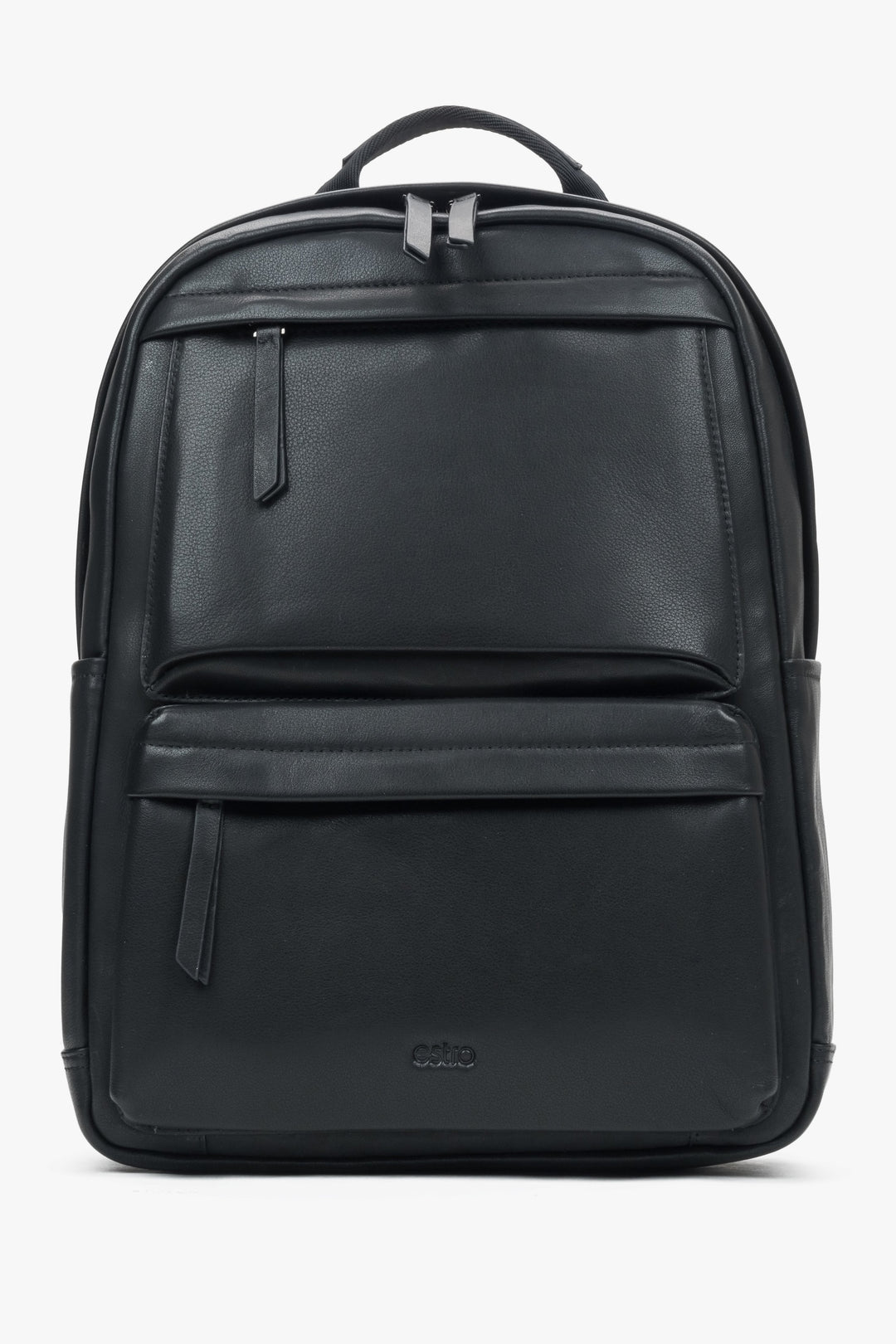 Men’s Black Genuine Leather Urban Backpack Estro ER00117317.