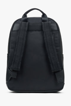 Estro – men’s black genuine leather city backpack.