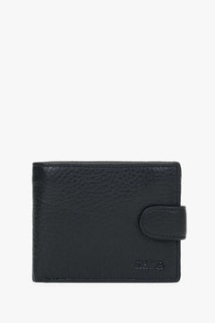 Men’s Black Genuine Leather Wallet with Strap Closure Estro ER00116312.