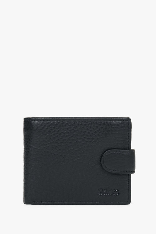 Men’s Black Genuine Leather Wallet with Strap Closure Estro ER00116312.