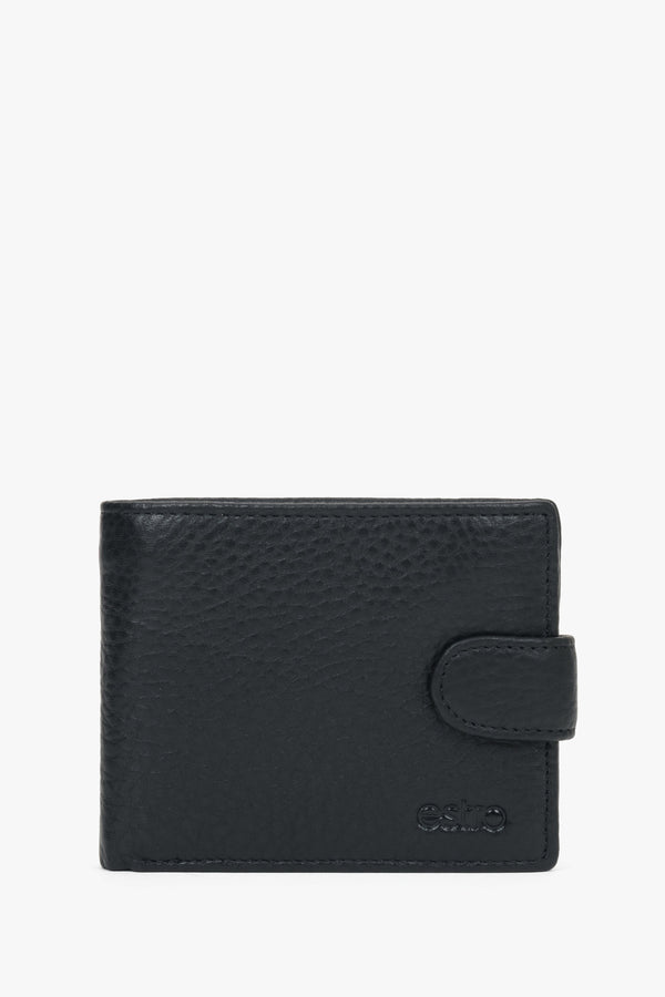 Men’s Black Genuine Leather Wallet with Strap Closure Estro ER00116312.