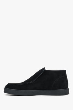 Black men's velour high-top loafers Estro .