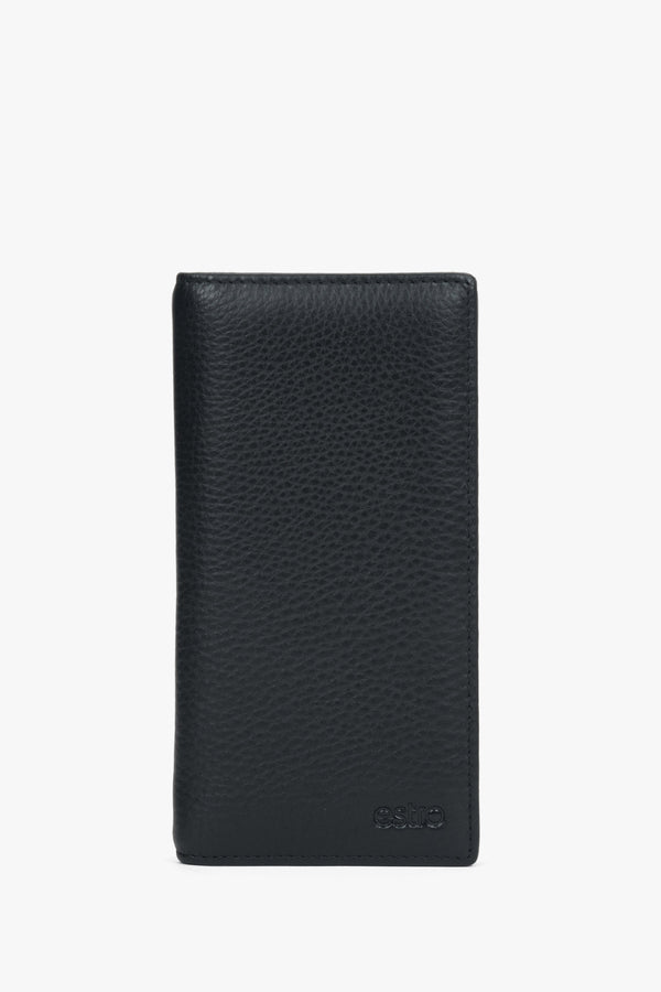Men's Black Large Wallet in Pebbled Genuine Leather Estro ER00118741.