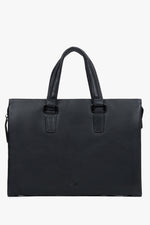 Men's Black Natural Leather Briefcase Fitting A4 Estro ER00120416
