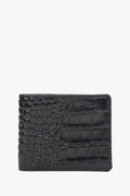 Men's Black Leather wallet with Crocodile-Embossed Pattern Estro ER00120434